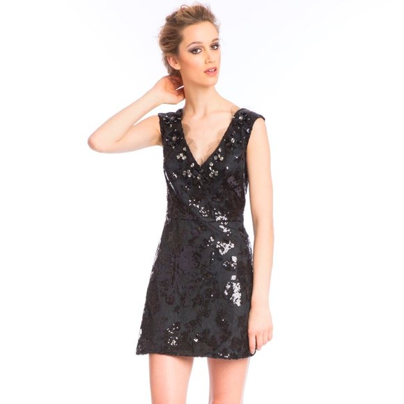 Tracy Reese Embellished Sequin Mini Frock Dress - Picture 1 of 12